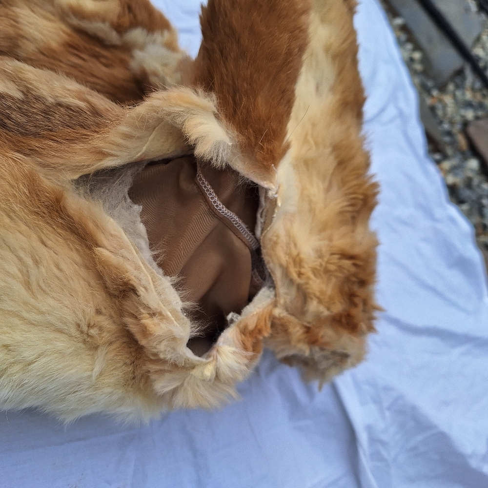 Real Rabbit Fur Tan Jacket - Picture 6 of 7